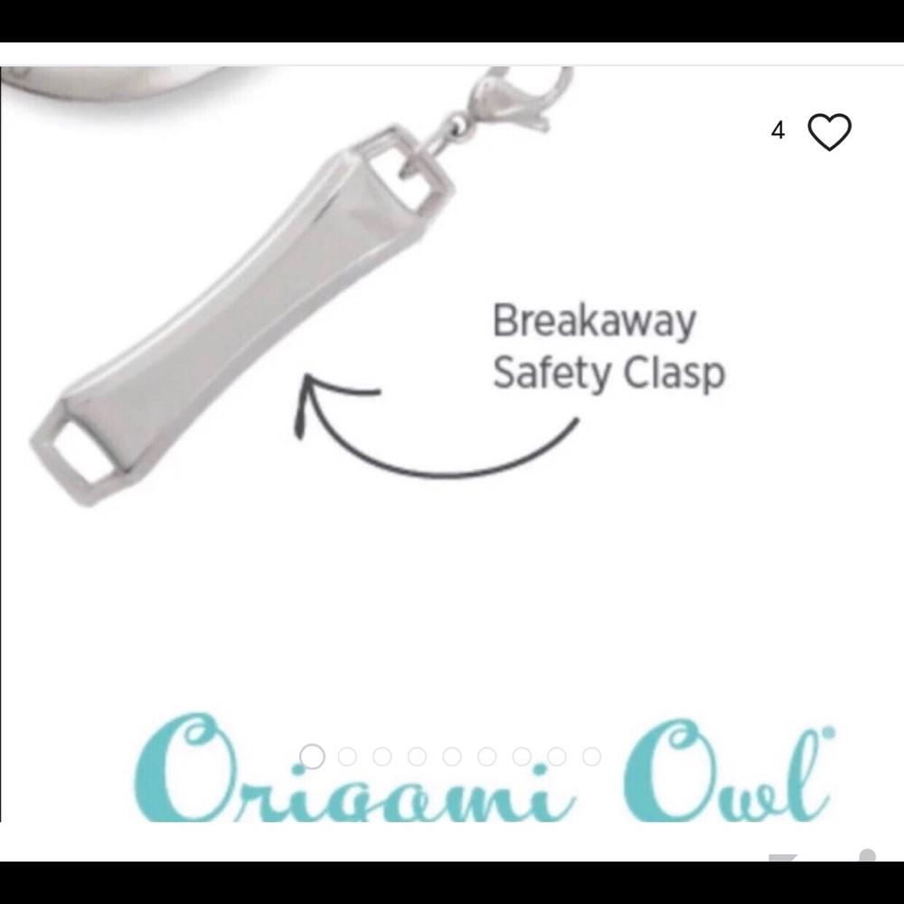 Origami Owl Silver Lanyard Breakaway Safety Clasp
